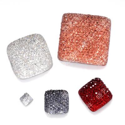 China Flatback Resin Acrylic Rhinestones 16mm 8mm 10mm 14mm Crystal Stones Rhinestones Flatback Square For Clothing Crafts for sale