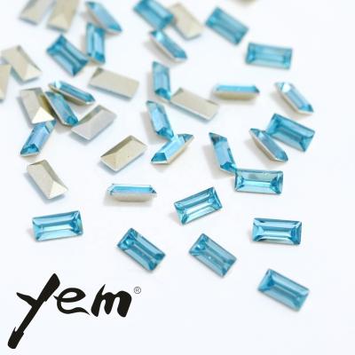 China Pointback Yem Wholease Non-Hotfix Fancy Rhinestone Plated Bottom In Different Shapes Tube Rhinestones For Nail Art Jewerly Artwork for sale