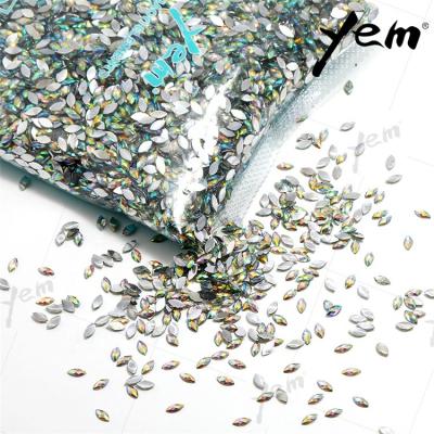 China Environmental Inspection 75 Bags/Carton Transparent UV Horse Eye Wholesale Beads Loose Resin Flatback Rhinestone Sew On Horse Eye Stone For Shoes for sale