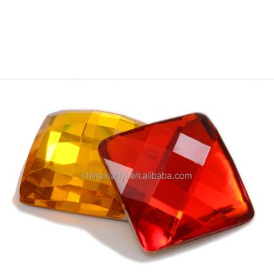 China Flatback Factory Wholesale 8mm 12mm 20mm 24mm Color Flatback Glue On Resin Square Shape Rhinestone Bulk For Diy Designs for sale