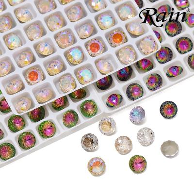 China Millenium Rain DIY Handmade Point Back Flat Back Lotus Round Point Bottom Diamond Glass Jewelry Finding Accessories Rhinestones for sale