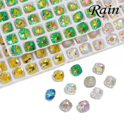 China Point back rain new style square stone rhinestone millennium back point natural glass jewelry finding accessories for DIY for sale