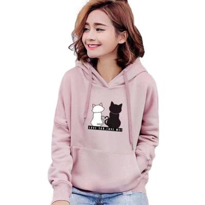 China New Women's Anti-pilling Hoodies Loose Hooded Sweater Student Thickened Girls Plus Velvet Hoodie for sale