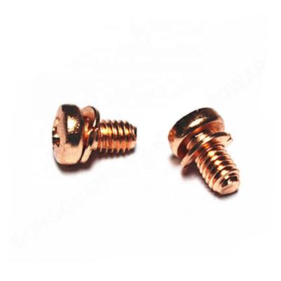 China Pan M4 Pan Head Copper Screws with attached gasket for sale