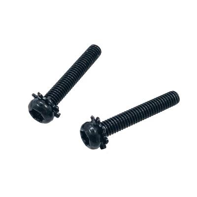 China Torx Pan Screw Black Zinc Coating Steel Pan Head External Shakeproof Washer Sems for sale