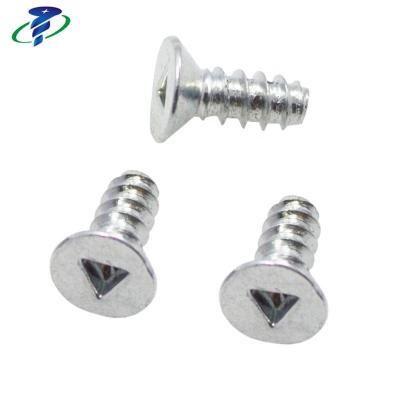 China M4x10 Flat Silver Galvanized Triangle Security Self Tapping Screw for sale