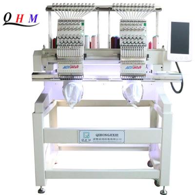 China Programmable Hotels Two Heads Computer Embroidery Machine Flat T-Shirt Sleeves Bags Clothes Shoes Hat Logo for sale