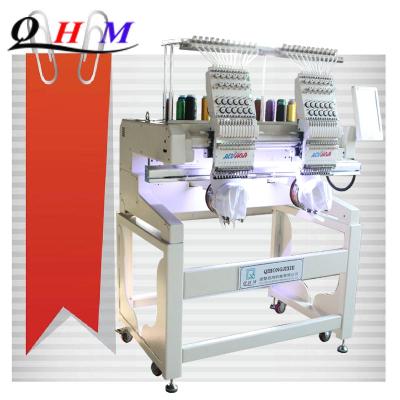 China Hotels Double Head Automated Embroidery Machine For Flat Shoes Bags Flat Hat Clothes Fabric Leather Sequin for sale