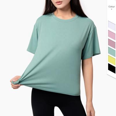 China OEM O neck antistatic dri fit plain t shirts sports t-shirt for women for sale