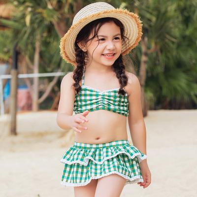 China Factory Custom Kids Swimwear Breathable Lace Up Little Baby Girls String Bikini for sale