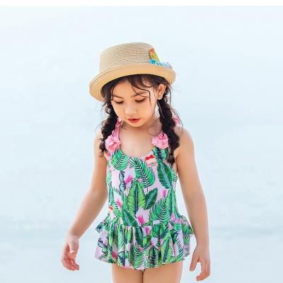 China Factory Breathable Girls OEM Swimsuit Modeling Bathing Suit Little Kid Children String Swimwear One-Piece Bikini With Free Hat for sale