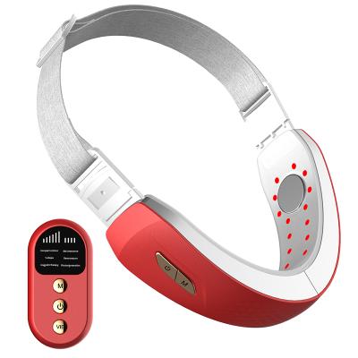 China Wrinkle Best V Remover Lift Belt Remove Double Chin Face Slimming Massager Device Skin Firming EMS Beauty Massager for sale