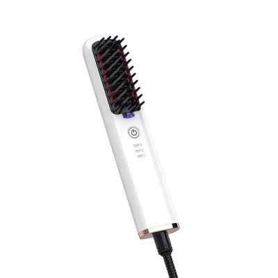 China Hot Selling Negative Ion Hair Straighter Electric Smooth Comb Heat Adjustable Settings Hair Brush For Home Use for sale