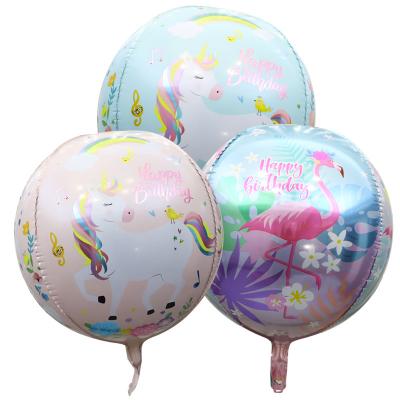 China Gift Toy 22 Inch 4D Balloon Flamingo Unicorn Foil Helium Balloon For Birthday Party Decoration Party Supplies for sale