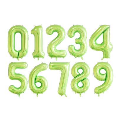 China Hot Sale Party Decoration 40 Inch Helium Globos Baby Shower Birthday Party Green Color Avocado Number Foil Balloon Foil Balloons for sale