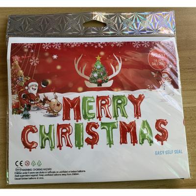 China Gift Toy Hot Sell 16 Inch Christmas Foil Balloon Banner For Green And Red Party Decoration RTS MOQ 1 Set for sale