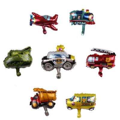 China Mini Gift Toy Car Foil Balloon Truck School Bus Ambulance Police Car Tank Train For Kids Children Birthday Party Decoration for sale