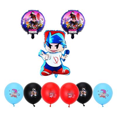 China Party Decoration Kids Toys Character Funkin Aluminum Foil Balloon Five-piece Party Decoration Kids Toys Hot Sale New Cartoon Friday Night for sale