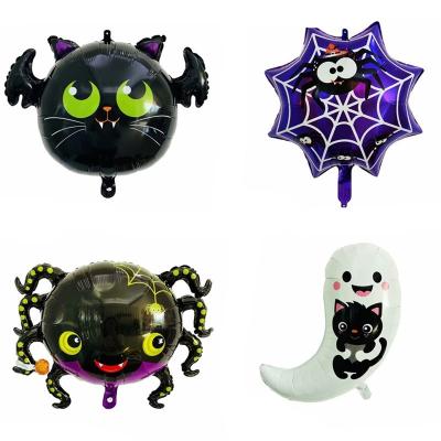 China Gift Toy New Design Halloween Cartoon Shape Ghost Spider Bat Cobweb Foil Balloon Halloween Party Decoration Balloon Children Play for sale