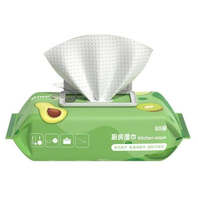 China OEM Sustainable Factory Biodegradable House Cleaning Nonwoven Fabric Wet Kitchen Paper Towels Wet Wipes for sale