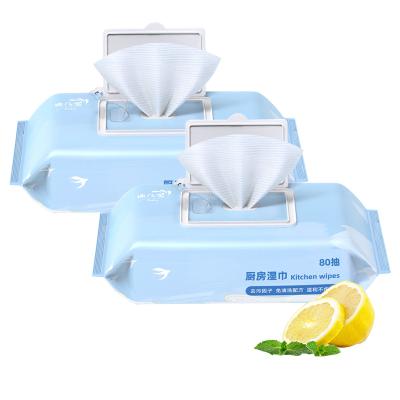 China 80pcs/set Disposable Kitchen Rags Household Wet Cloth Towel Viable For Cleaning And Removing Grease Stains Glass Table Wet Cloth for sale