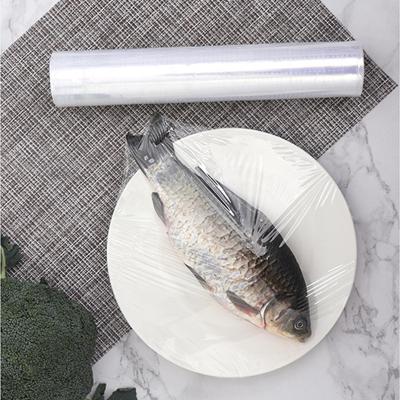 China Low Price Disposable Kitchen Plastic Wrap Film For Fruit Vegetable Packaging Disposable Plastic Cling Wraps for sale