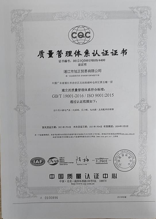 ISO9001 - Zhanjiang Luckysun Trading Co., Ltd.