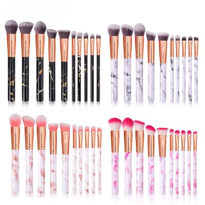 China Angular Blush Wholesale Custom Makeup Brush Set Goat Face Marble Makeup Brush Set for sale