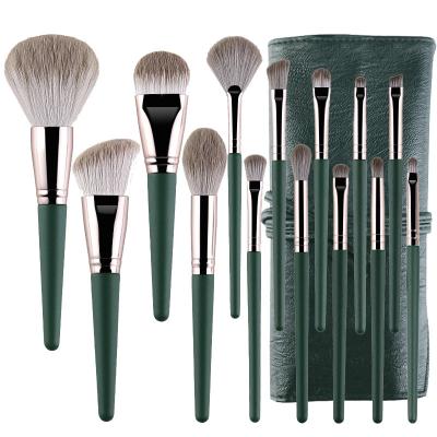 China Angular blush wholesale high quality vegan makeup brush cosmetic brush with bag for sale