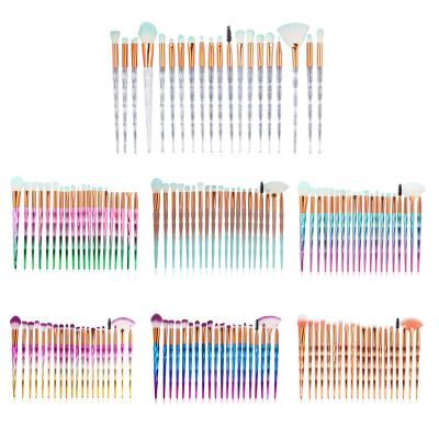 China Angular Blush Vegan Sample 20pcs Wholesale High Quality Custom Logo Custom Private Label Makeup Diamond Professional Eye Brush Set for sale