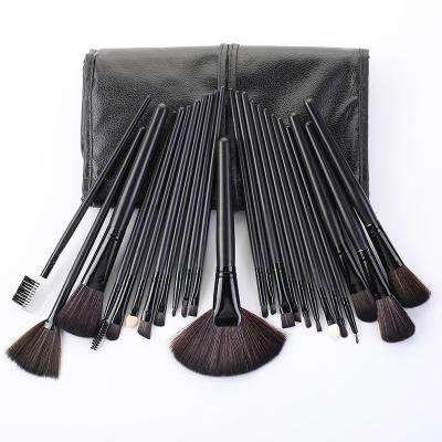 China Angular Blush New Arrival 2021 Hot Selling 24 Piece Synthetic Black Cosmetics Makeup Set Brushes With Bag For Sale for sale