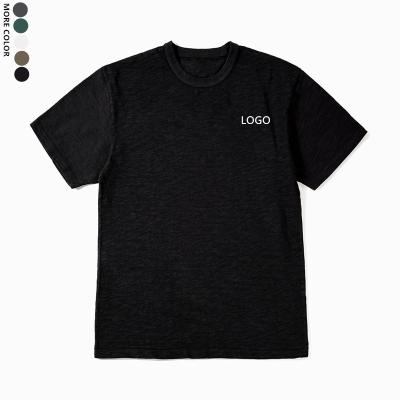 China Custom Wholesale Organic Cotton Hemp T-shirt Anti-Wrinkle Logo Bamboo Men's Short Sleeves T-Shirts Simply Dyed for sale