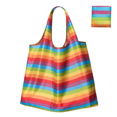 China GRS Reusable Eco-Friendly Certificate RPET Recycled Polyester Foldable Shopping Bag With Pouch Made From Plastic Bottles for sale