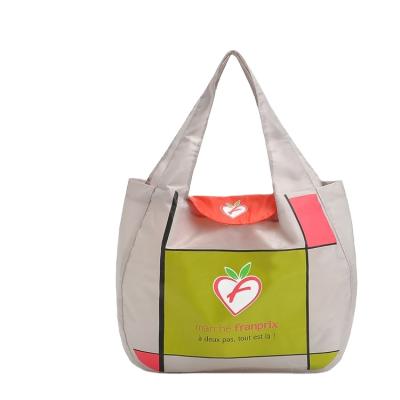 China 100% Eco Friendly RPET GRS Eco Certificates Recycled Polyester Supermarket Foldable Shopping Bag for sale