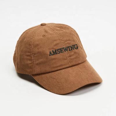 China High Quality JOINT Design Baseball Cap Custom 6 Panel 3d Embroidery Corduroy Dad Hats for sale