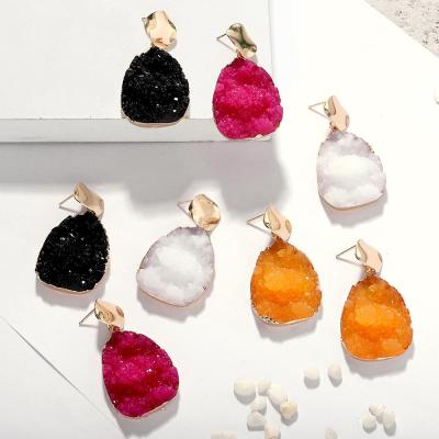 China Drop Earring Environmental Friendly Fashion Artilady Natural Crystal Birthstone Stud Earring Teardrop Earring For Women for sale