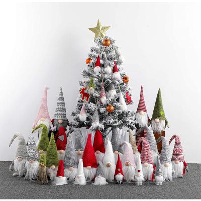 China Christmast Ornament Artilady Christmas Tree Gnomes Hanging Set of 10 Santa Hanging Home Decorations Handmade for sale