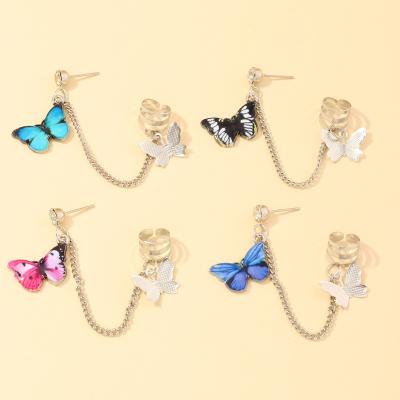 China Artilady 2020 Environmental Friendly Korean Gold Cute Animal Acrylic Butterfly Charms Circle Plastic Earrings For Girls Jewelry for sale