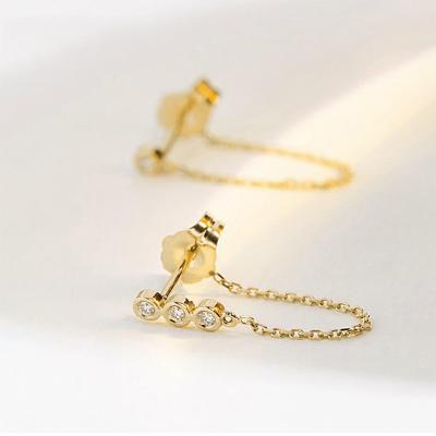 China BOHEMIA Artilady Gold Stud Chain Ear Clip Stainless Steel Earrings Jewelry For Women for sale