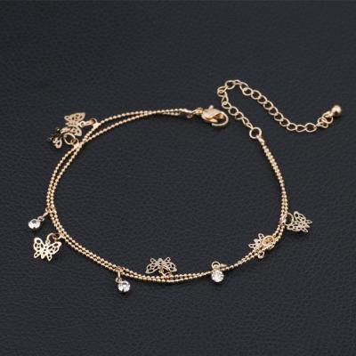 China Artilady FASHIONABLE Bling Butterfly Anklet Anklet Chain Bracelet Women Jewelry Link Chain Feet for sale