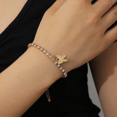 China Artilady CLASSIC Crystal Chain Bracelet Bangle Jewelry Gift For Women Butterfly Bracelets Accessories for sale