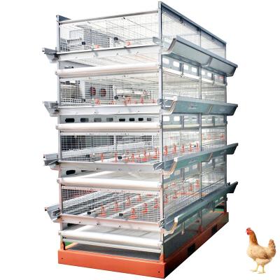 China Poultry Farming Use H Type Full Frame Chicken Broiler Equipment Automatic Feeding Cage for sale