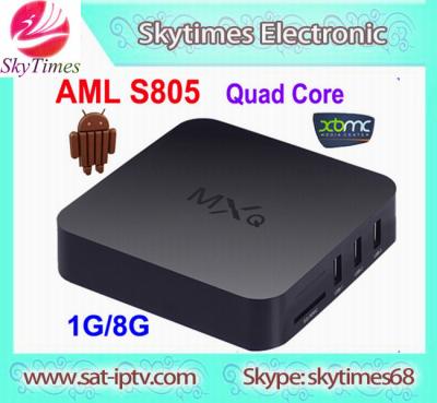 China Quad core GPU Amlogic S805 tv box support H.264/H.265 MXQ for sale