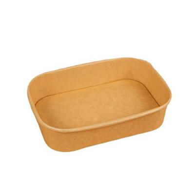 China Luxury Disposable Meal Box Rounded Corner Paper Packing Box Rounded Corner Food Packaging Rectangular Fast Food Takeout Box for sale