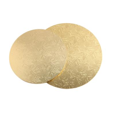 China Luxury Gold Color Round Cake Drum 3mm 5mm 13mm Birthday Cake Tray for sale