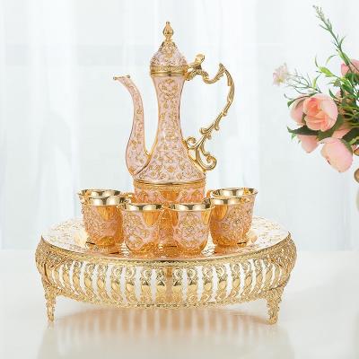 China Retro Traditional Wholesale Cafe & Arabic Tea Sets Turkish Tea Set Christmas Tea Set With Tray for sale