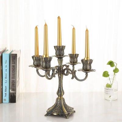 China Retro European Turkish Style Candlestick Holder Metal Candlestick Set Romantic Wedding Candlestick for sale