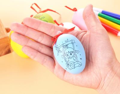 China Hand-painted eggs for kids children's creative Easter egg diy cartoon painted eggshell hand-painted toys for sale