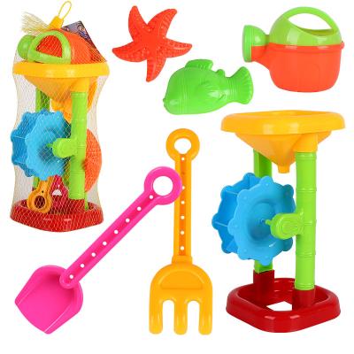 China Play Sand Kids Beach Sand Toy Hourglass and Accessories 6 Pcs Plastic Sand Playing Tool Baby Beach Toys for sale