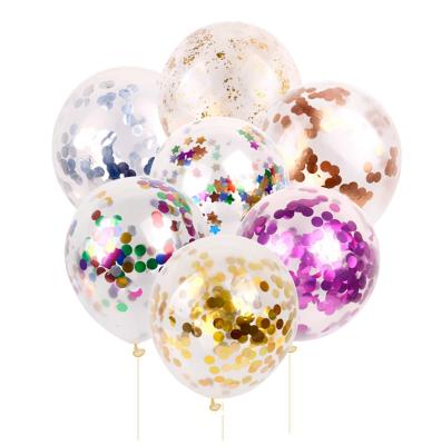 China Gift Toy 12 Inch Clear Confetti Balloons Latex Confetti Balloon Adult and Child Toy Wedding Decoration Happy Birthday Balloons for sale